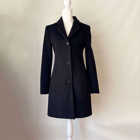 Wilfred Long Black Wool Coat - Picture 5 of 14